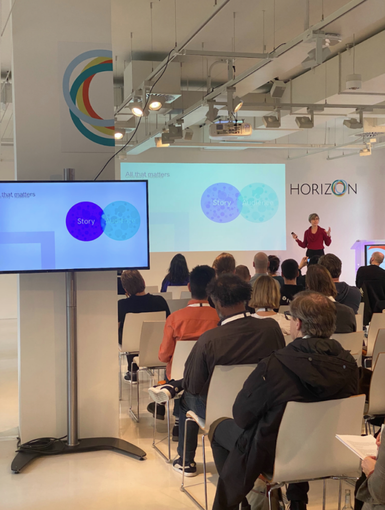 StoryFit CEO, Monica Landers, speaking at the EFM Horizon conference (2020)