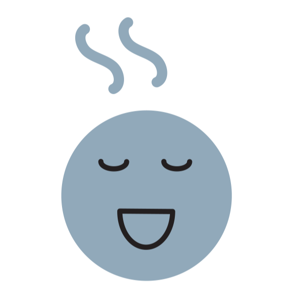 StoryFit Emoji - Steely Blue face smiling with Chills in a square