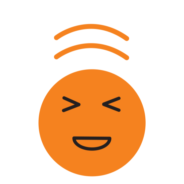 StoryFit Emoji - Laughing orange face laughing out loud in a square