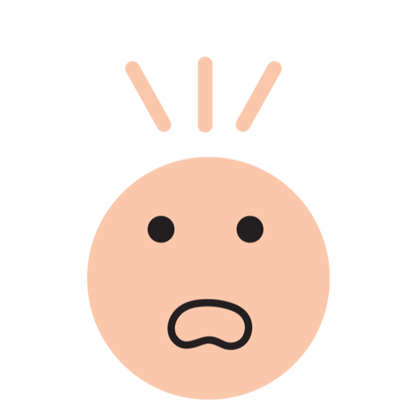StoryFit Emoji - Pale peachy face horrified shouting lines in a square